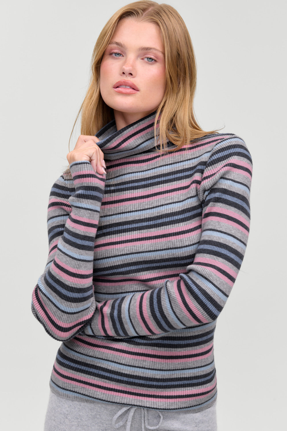 Tucker Cloud Knit Turtleneck Sweater  Rain Puddle