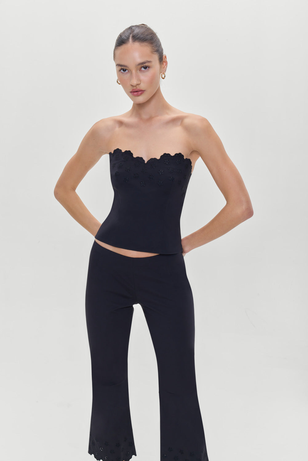 Twilight Embroidered Corset Top  Black