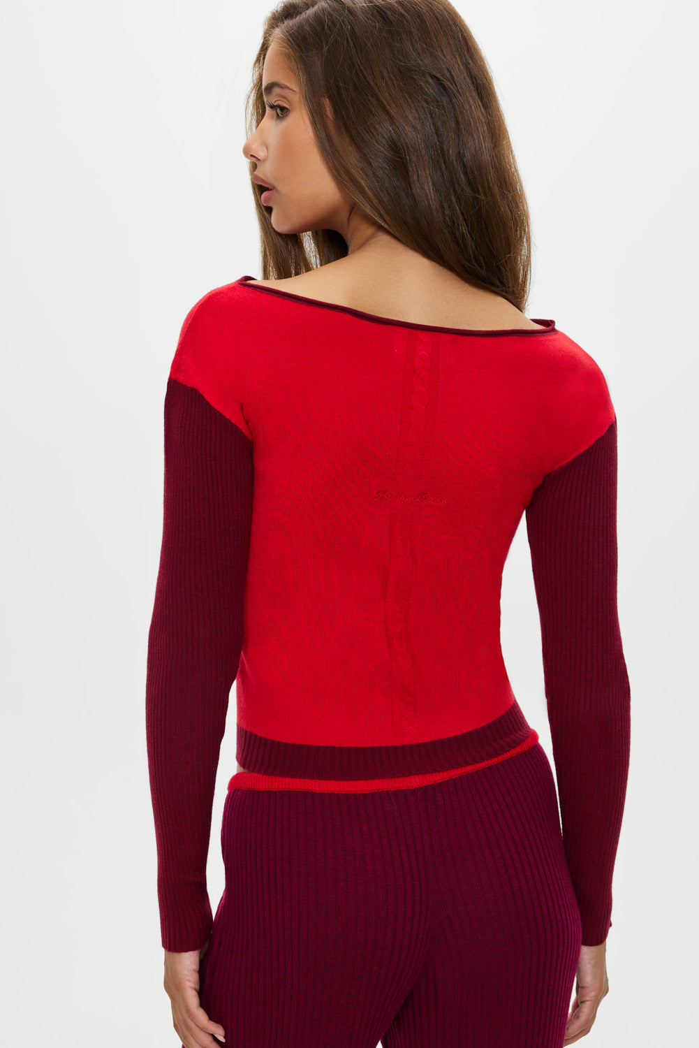 Vail Off The Shoulder Knit Shirt  Ember