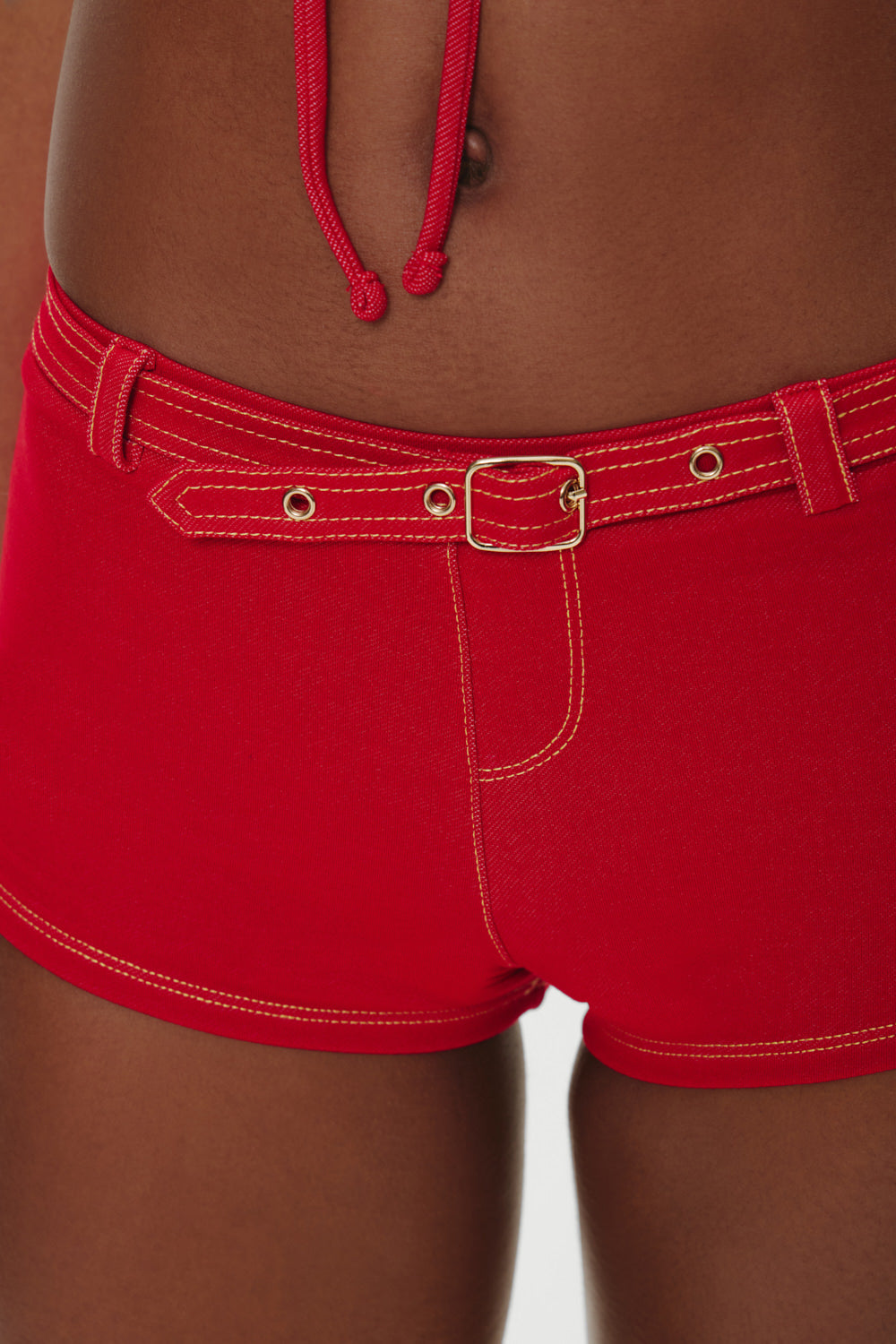 Wrangler Denim Booty Shorts  Red Denim