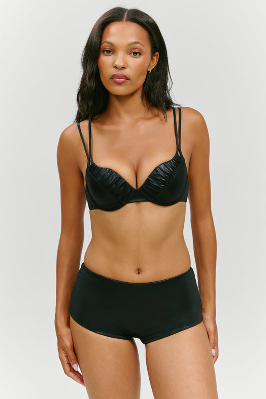 Product--x KHY Zuma Metallic Swim Short - Black Chrome