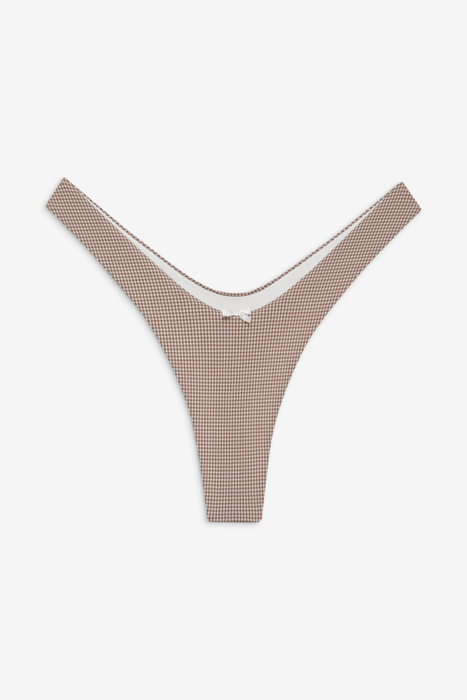 Full Moon Micro Bikini Bottom  Brown Gingham