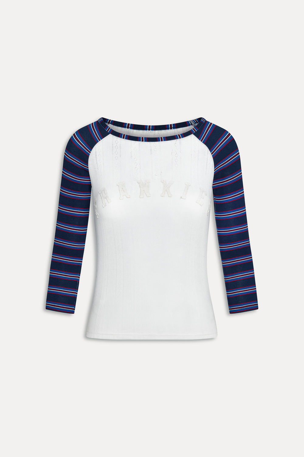 Game Day Pointelle Baseball Tee  Schoolhouse Stripe