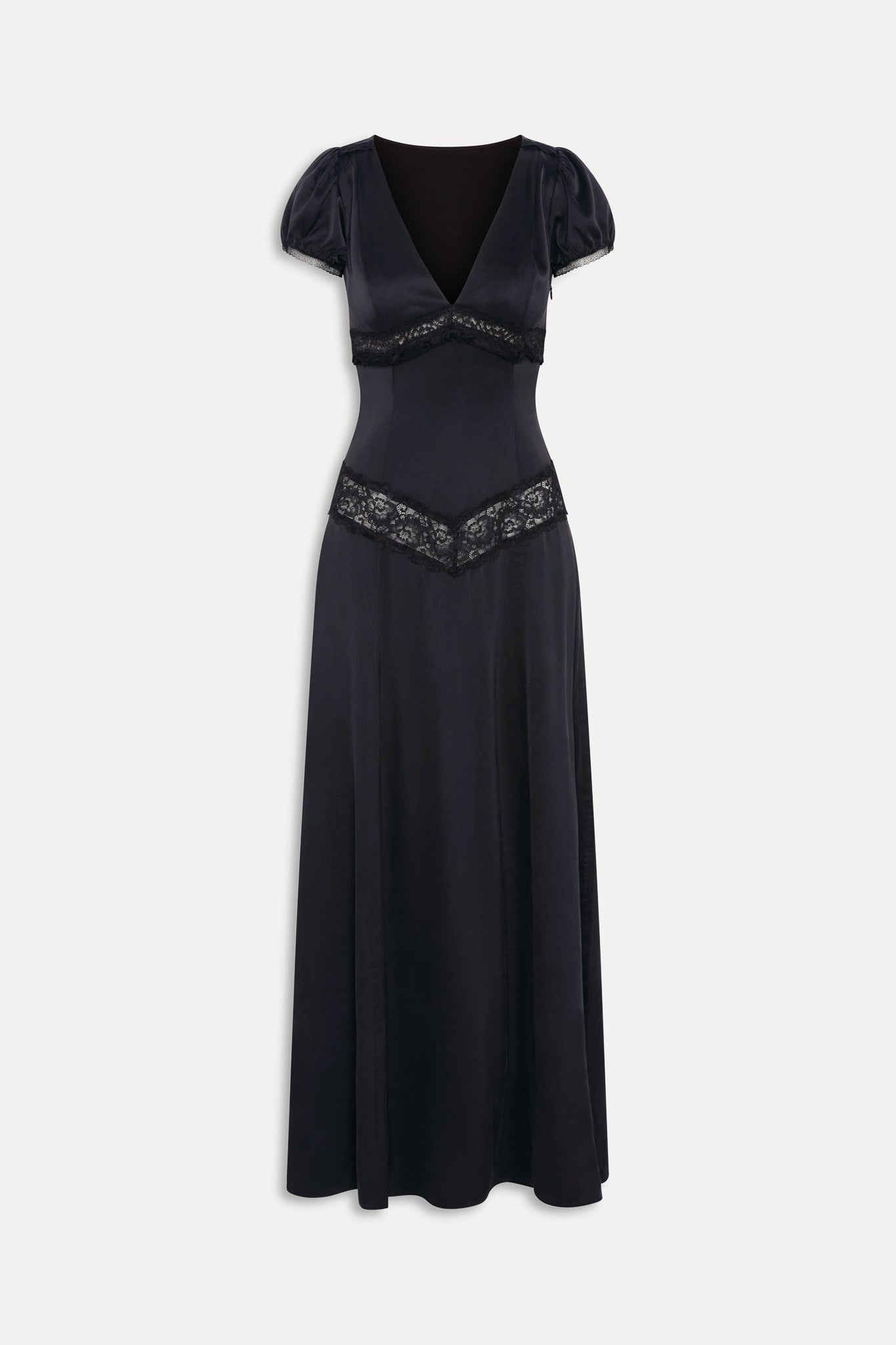 x Devon Lee Carlson Girl Next Door Silk Maxi Dress  Noir