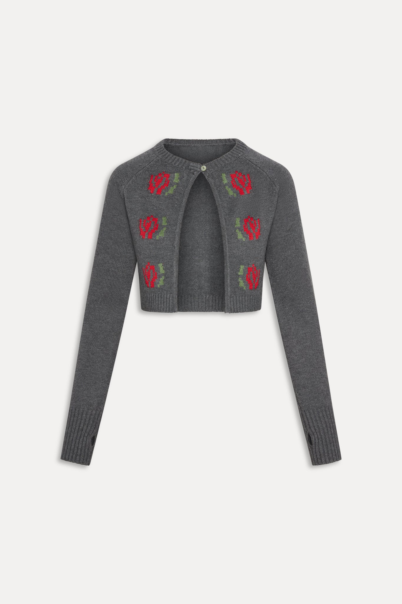 Grace Cropped Knit Cardigan  Smoky Rose