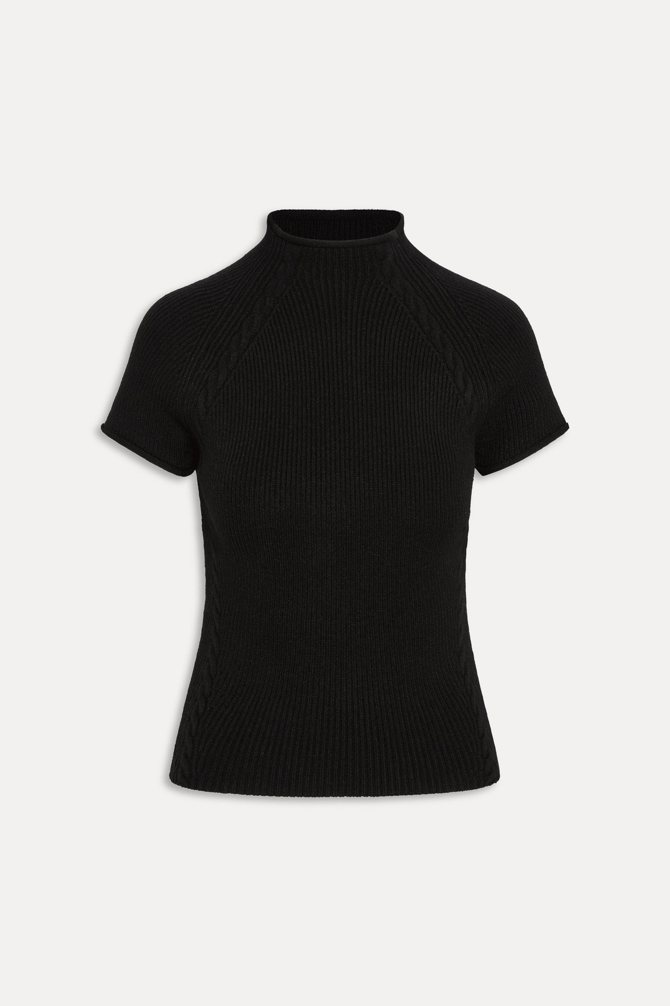 Harmony Cloud Knit Mockneck Top  Black