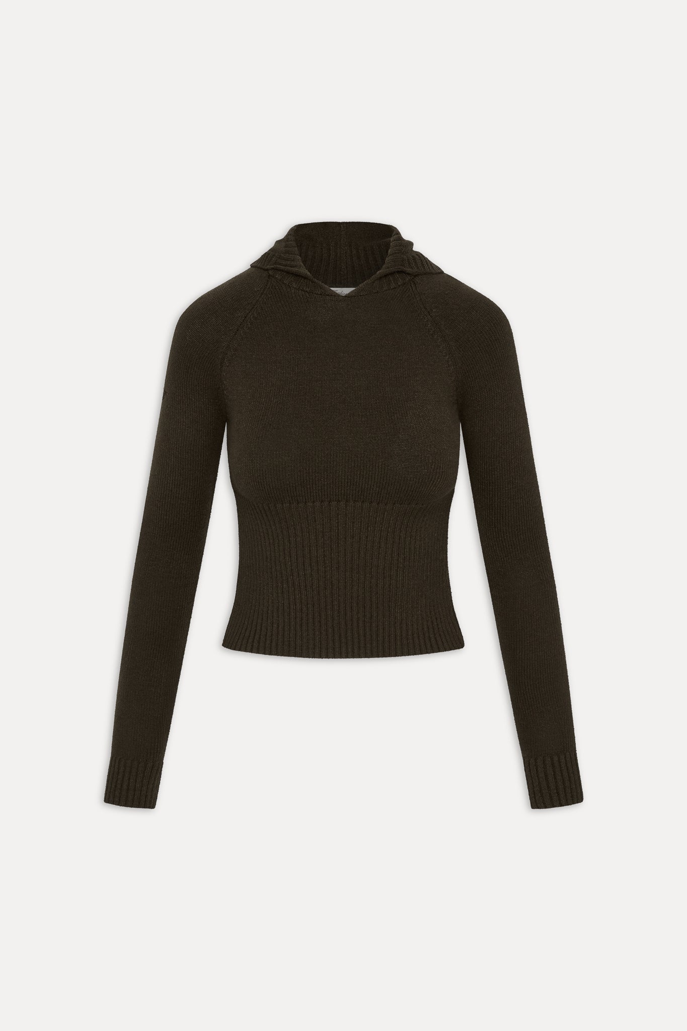 Hazel Knit Hoodie  Chocolate Brown