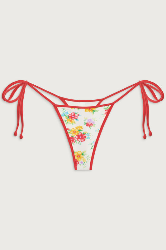 Hazel shine skimpy bikini bottom sweet hibiscus by Frankies Bikinis 
