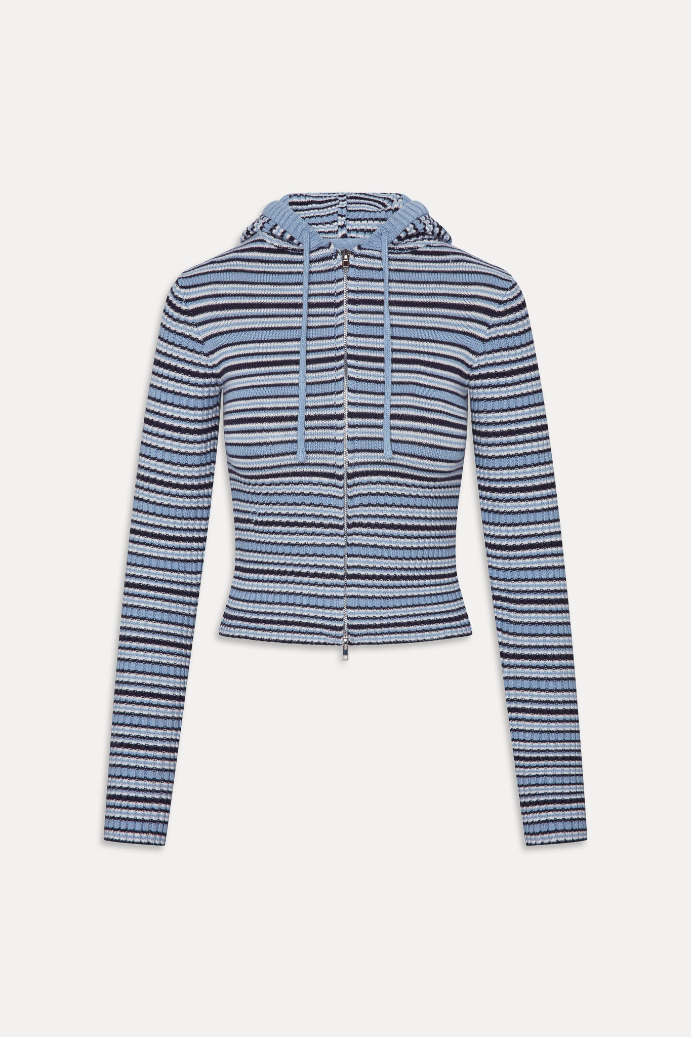 Heritage Knit Zip Up Hoodie  Blueberry Stripe