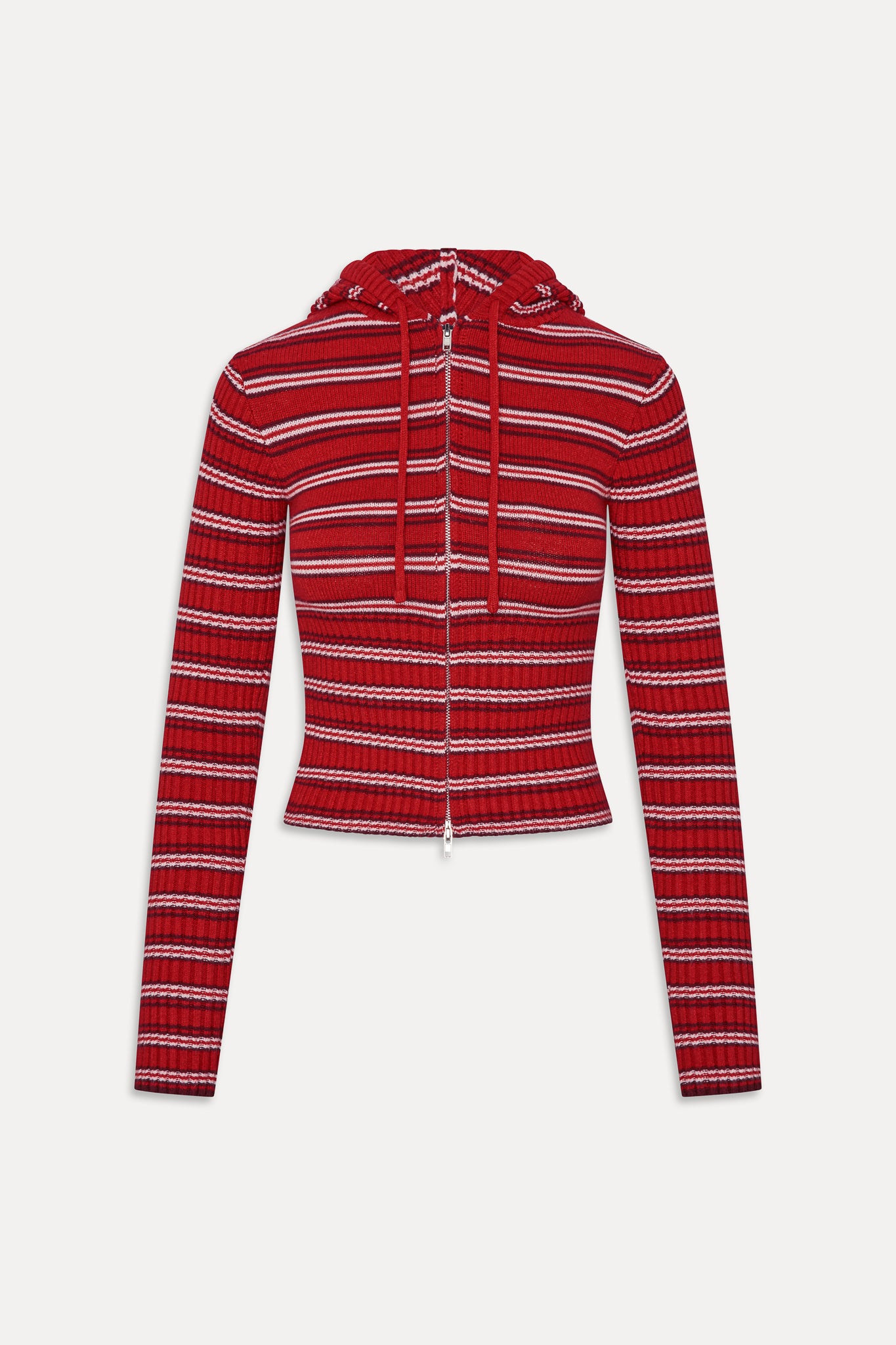 Heritage Zip Up Knit Hoodie  Strawberry Stripe