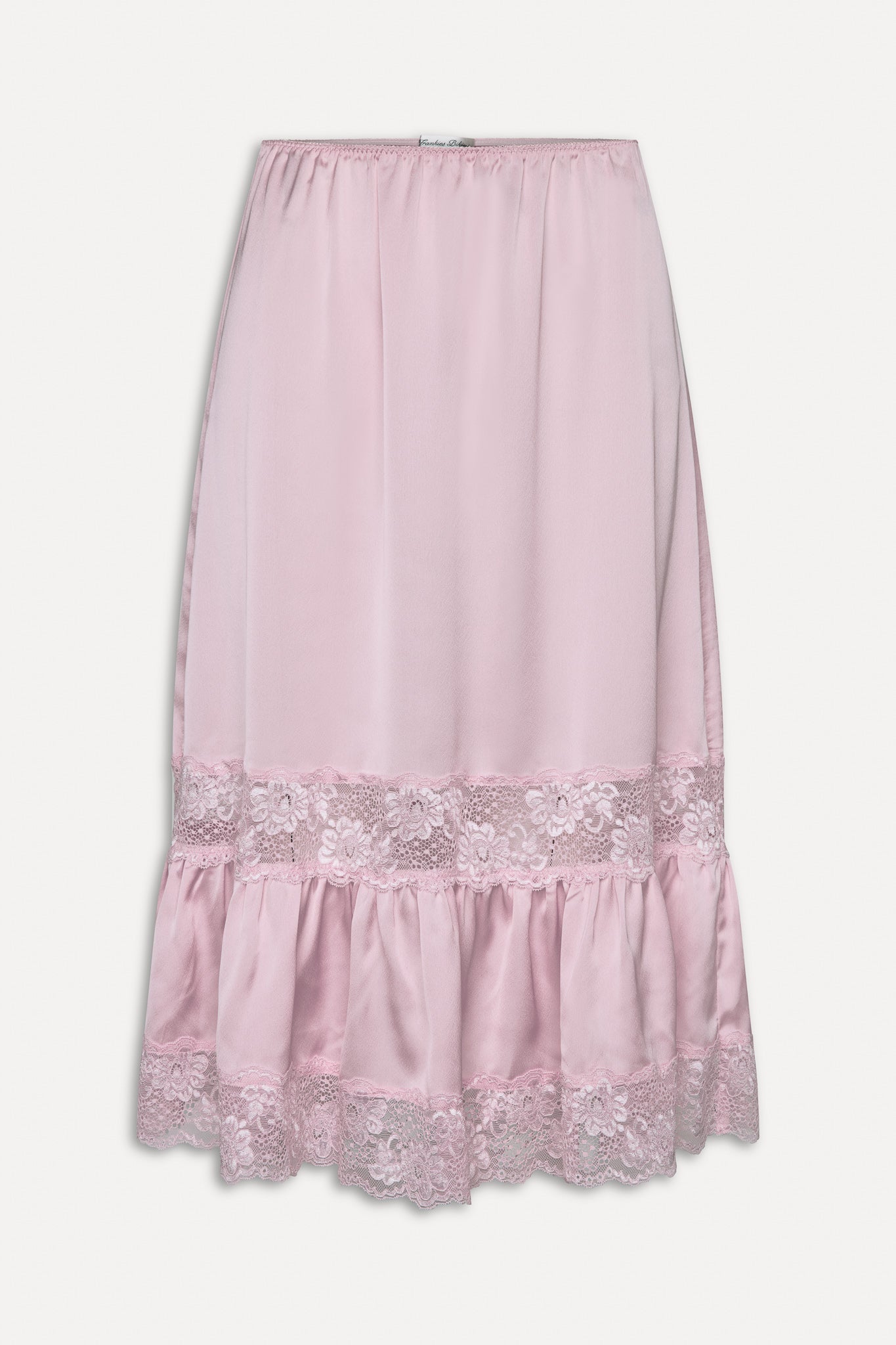 Hideaway Satin Slip Midi Skirt  Strawberries & Cream