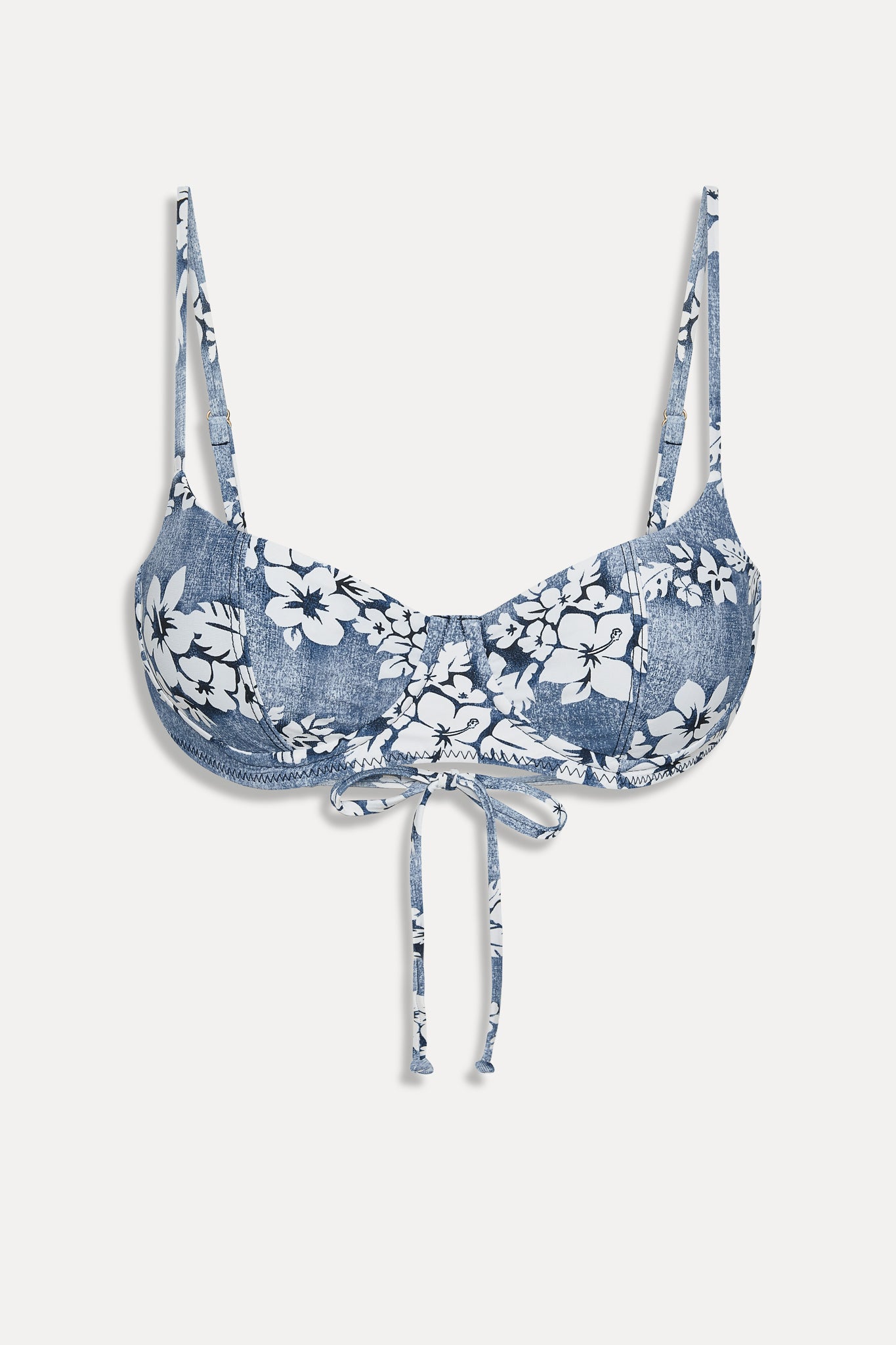 Cola Underwire Bikini Top  Blue Lei