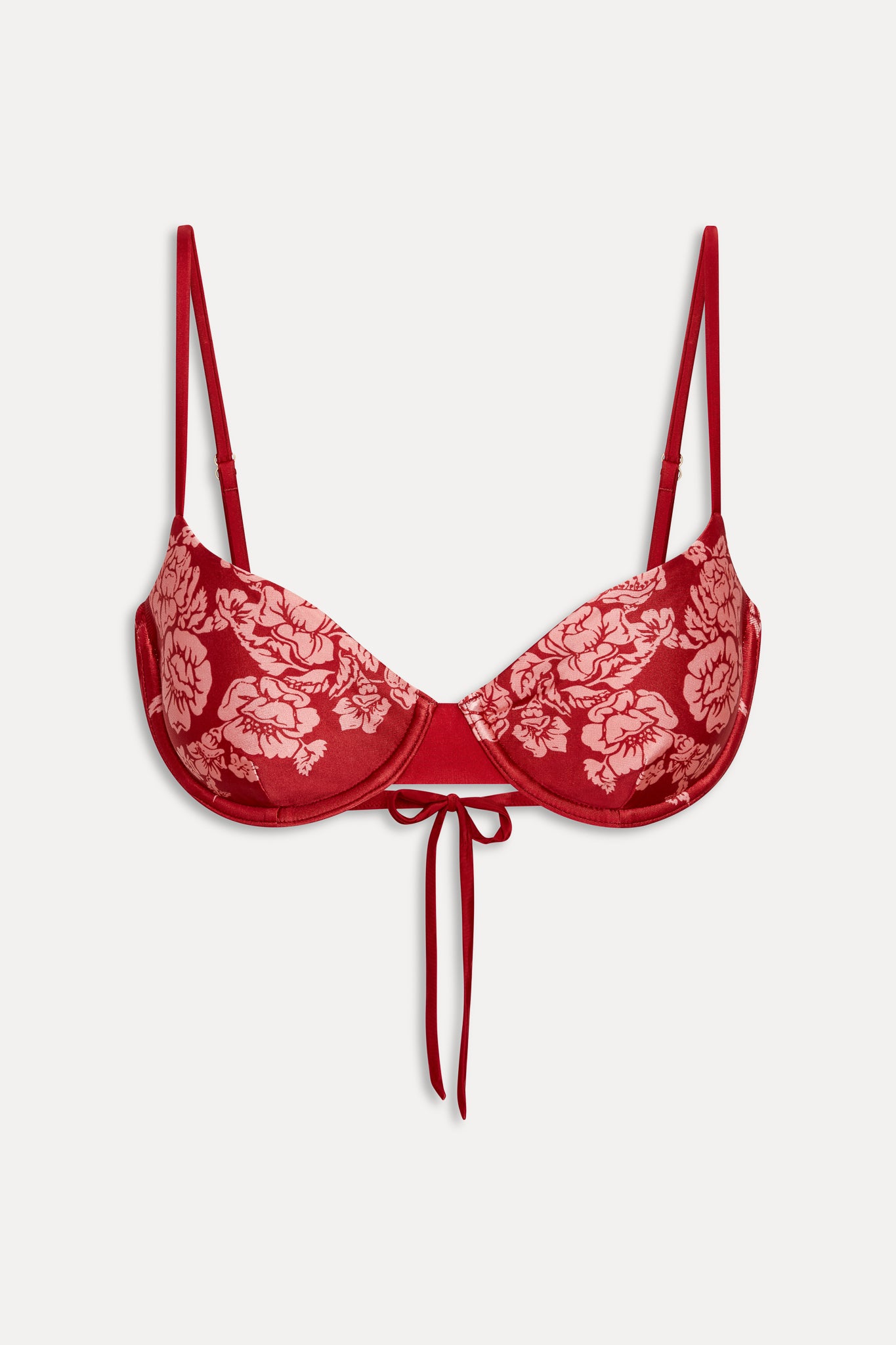 Ireland Satin Underwire Bikini Top  Scarlet Rose