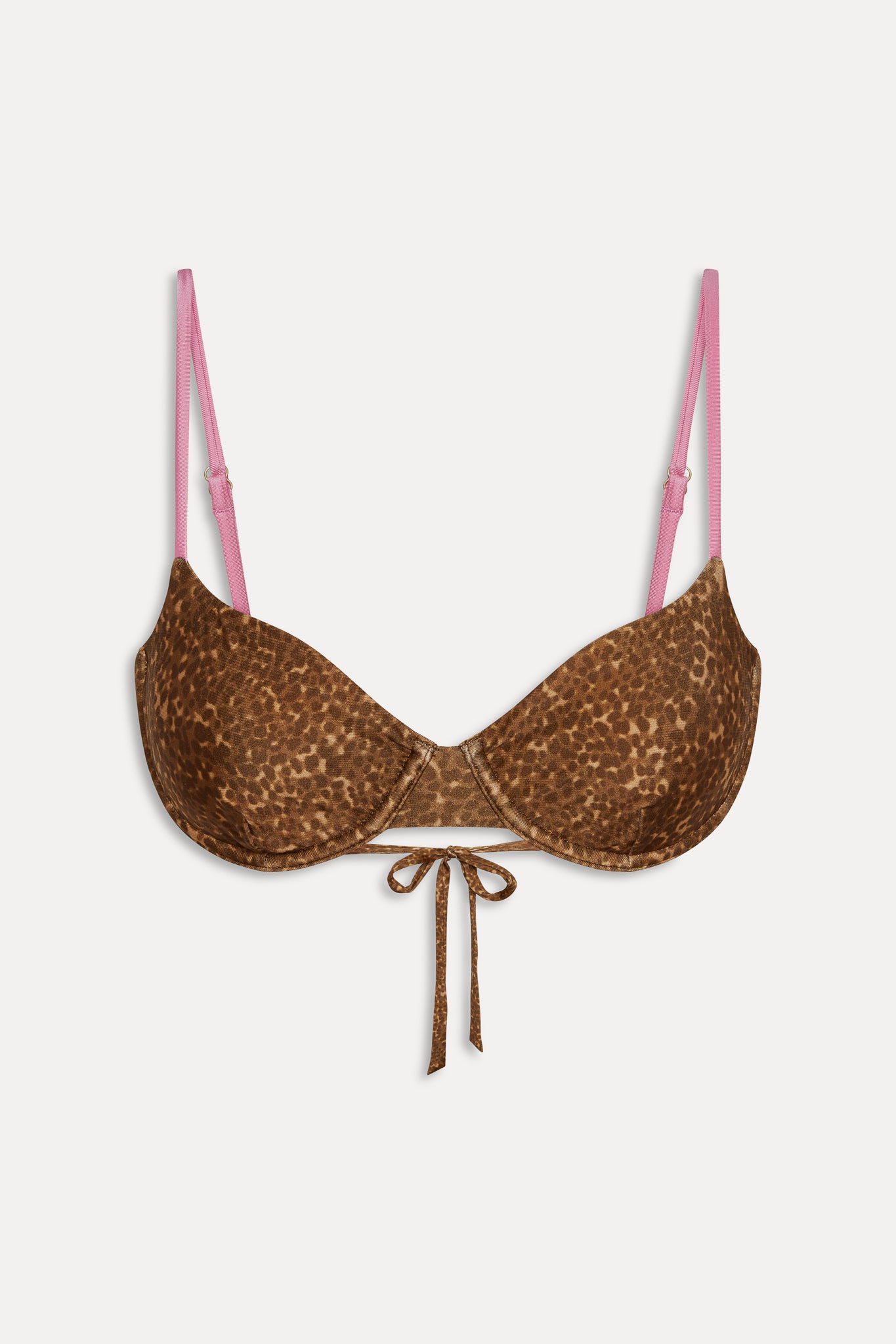 Ireland Satin Underwire Bikini Top  Vintage Cheetah