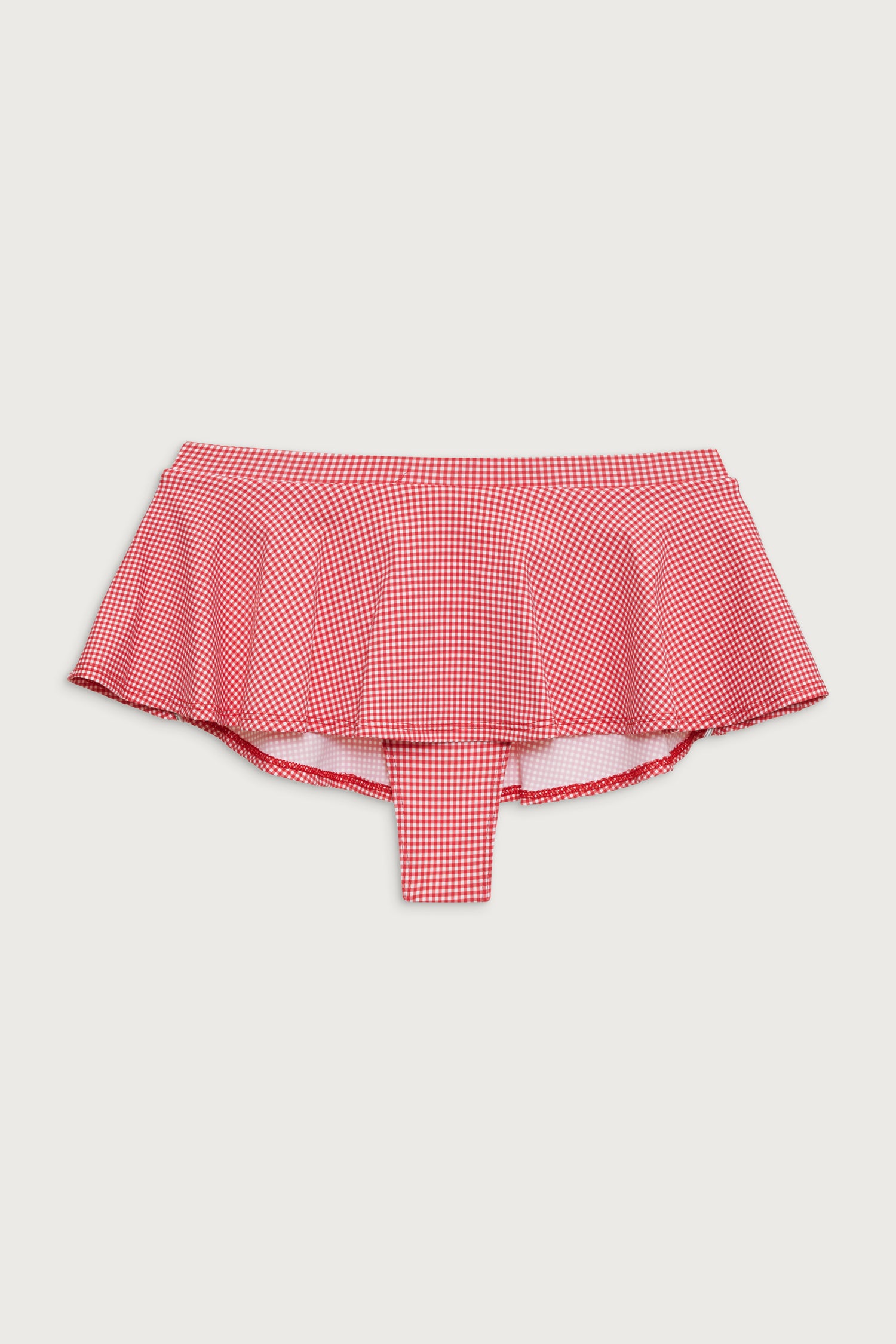 Izabella Gingham Swim Skirt - Ladybug Gingham