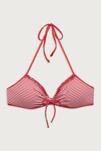 Jessup Triangle Halter Bikini Top - Scarlet Stripe