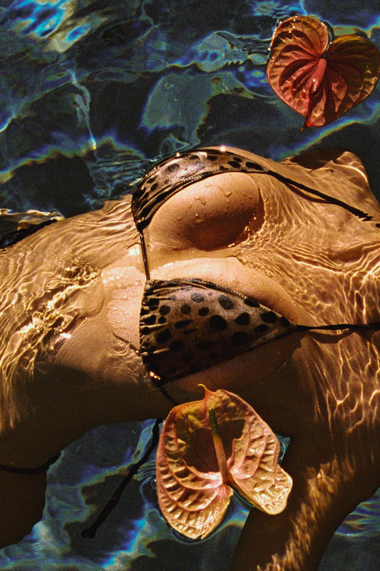 Product--x Khy Nick Triangle Bikini Top - Lacey Leopard