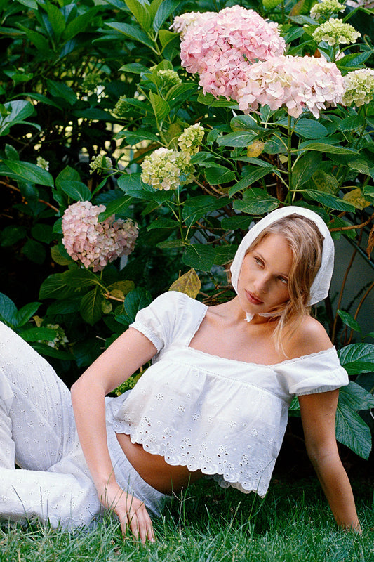 Product--Princess Cropped Blouse - Daisy Eyelet