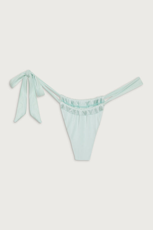 Kealy tie side cheeky bikini bottom pistachio by Frankies Bikinis 