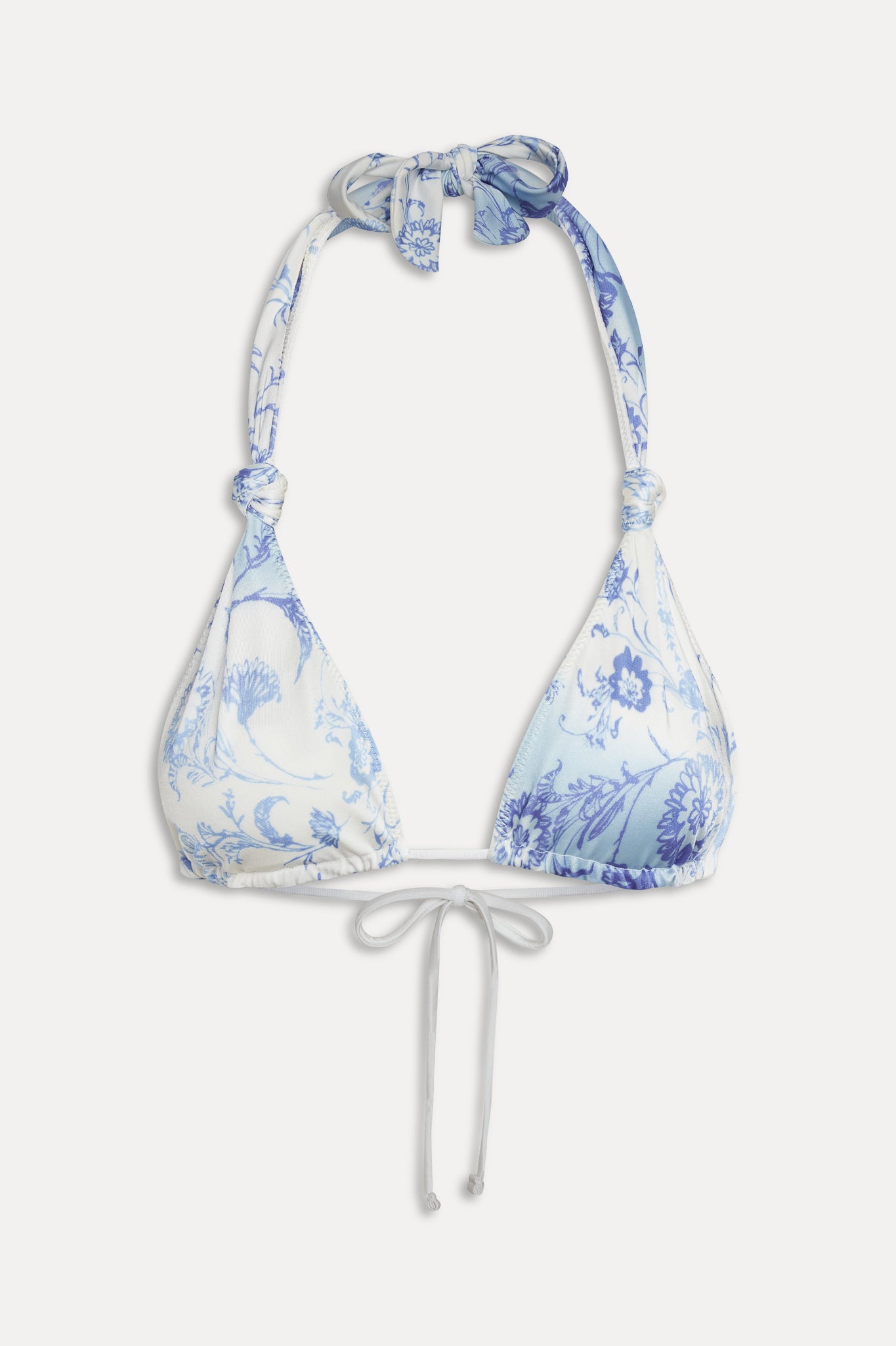 Kealy Satin Halter Bikini Top  Fleur de Bleu