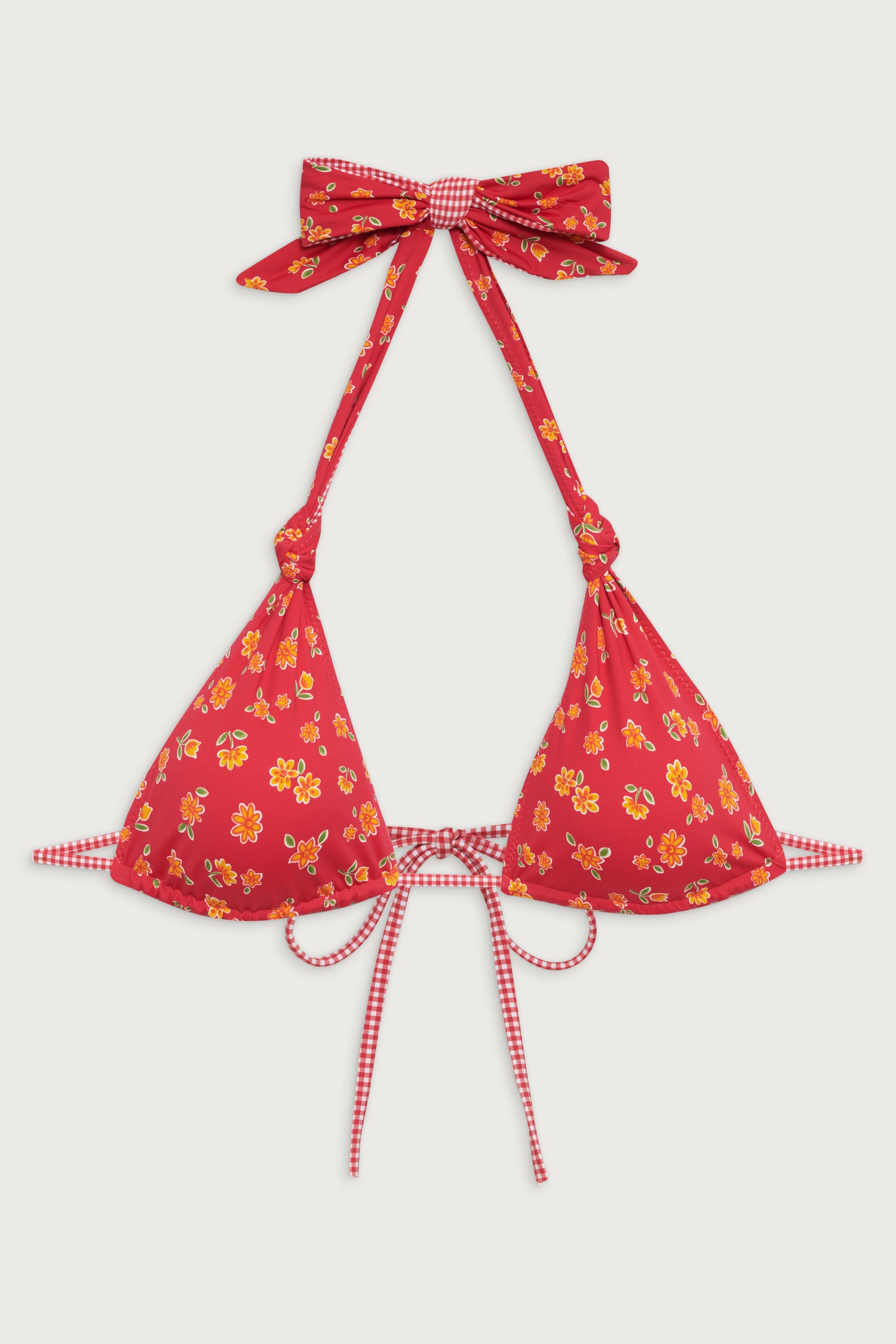 Kealy Reversible Triangle Bikini Top  Summer Flower