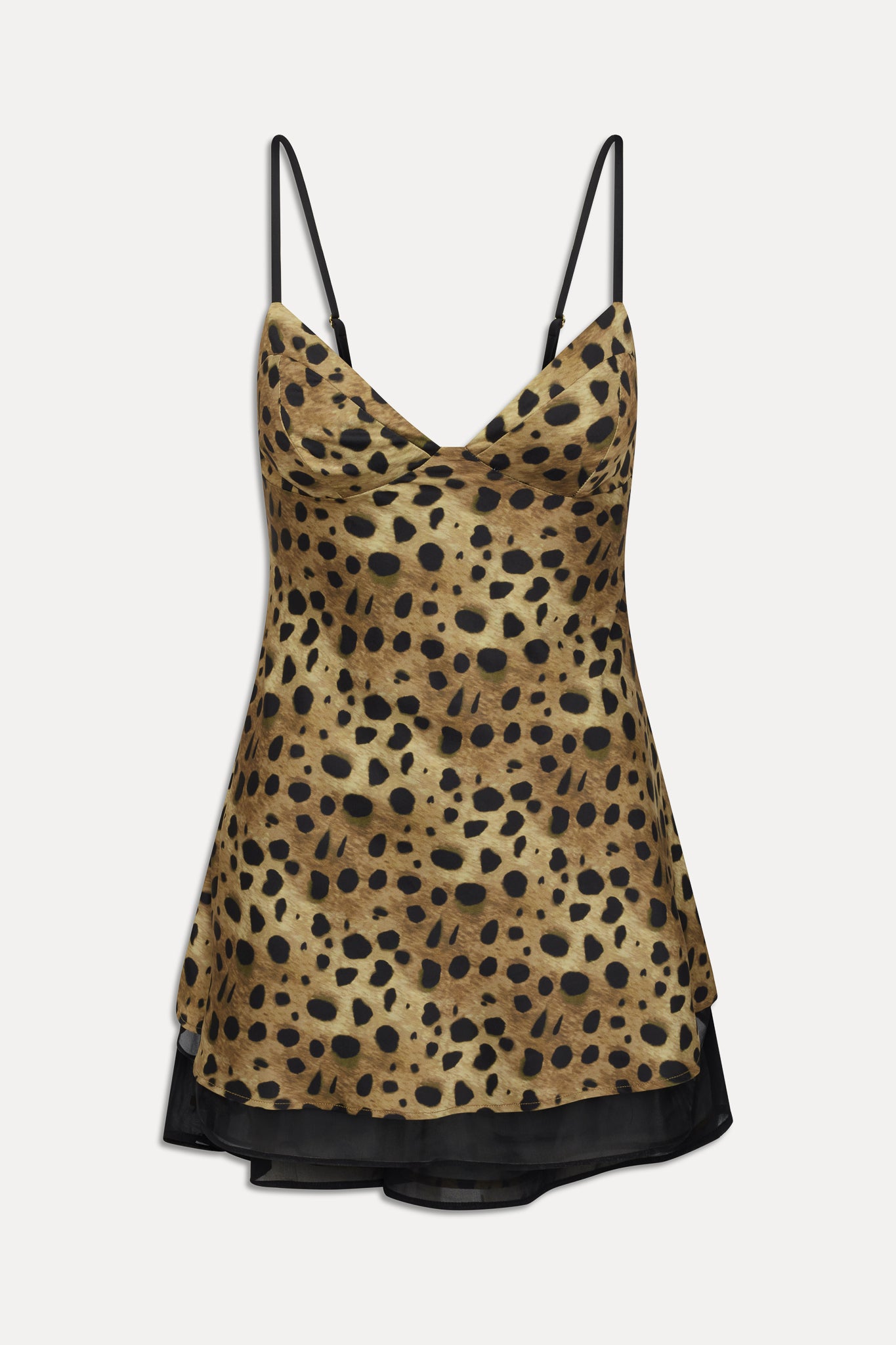 x Khy Kenley Satin Mini Dress  Lacey Leopard