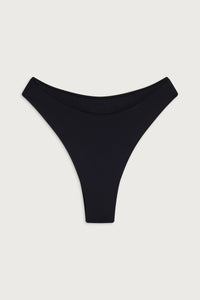 Laura High Waist Cheeky Bikini Bottom - Black
