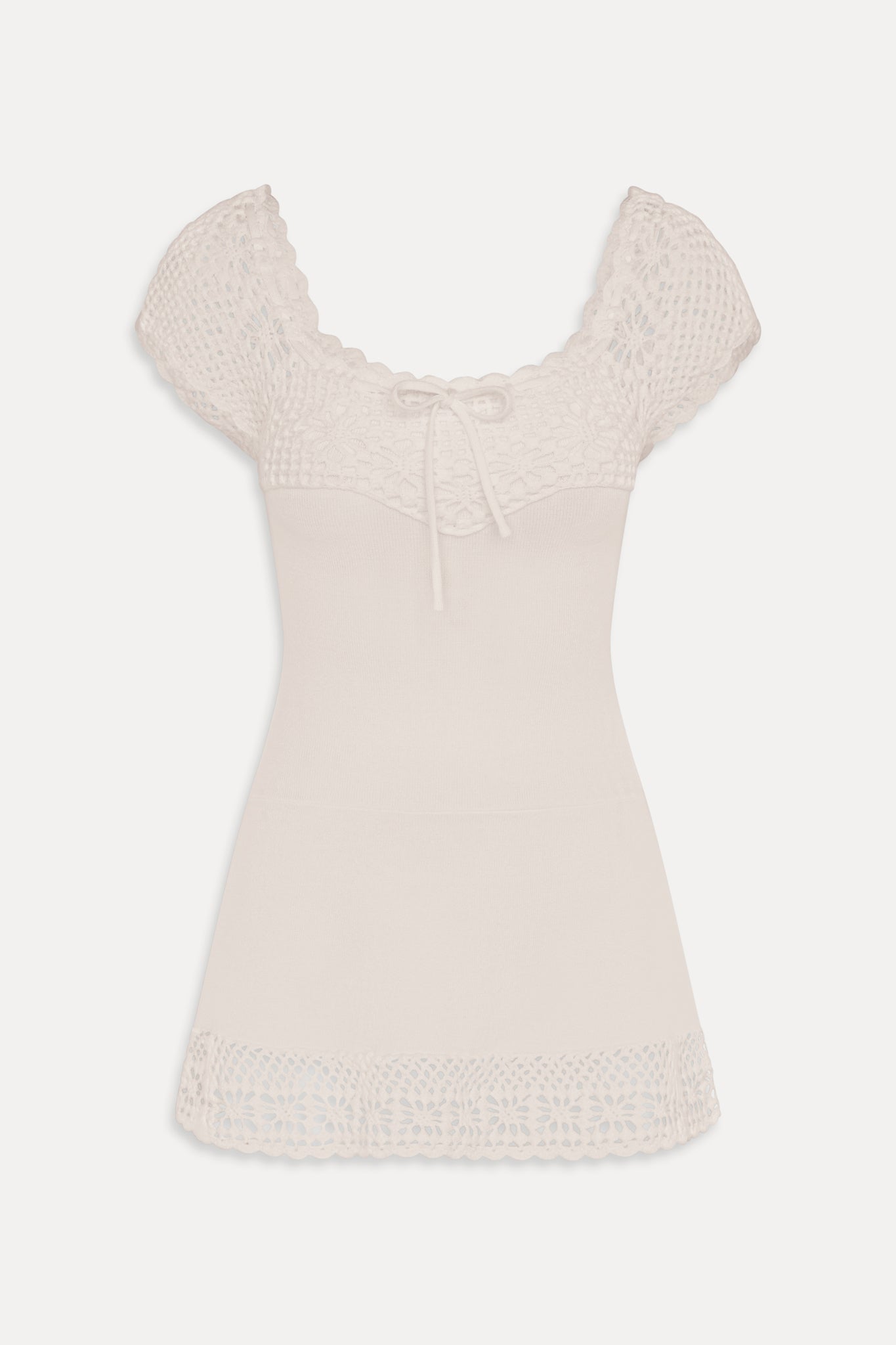 Lover Crochet Knit Mini Dress - White Lover Crochet Knit Mini Dress - White