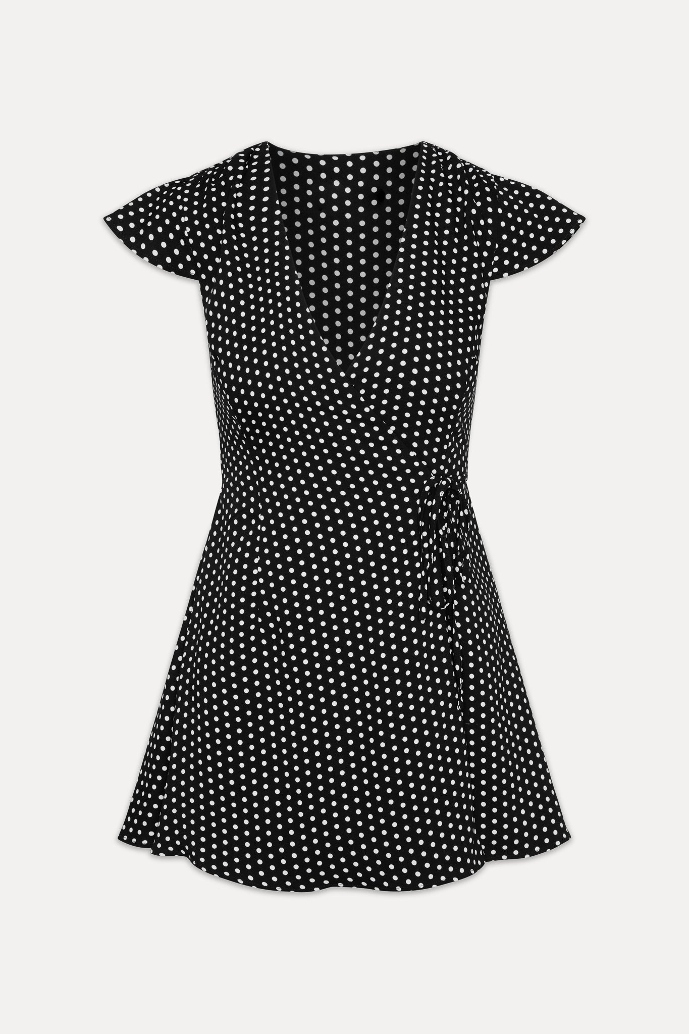 Lucy Wrap Mini Dress  Classic Polka Dot