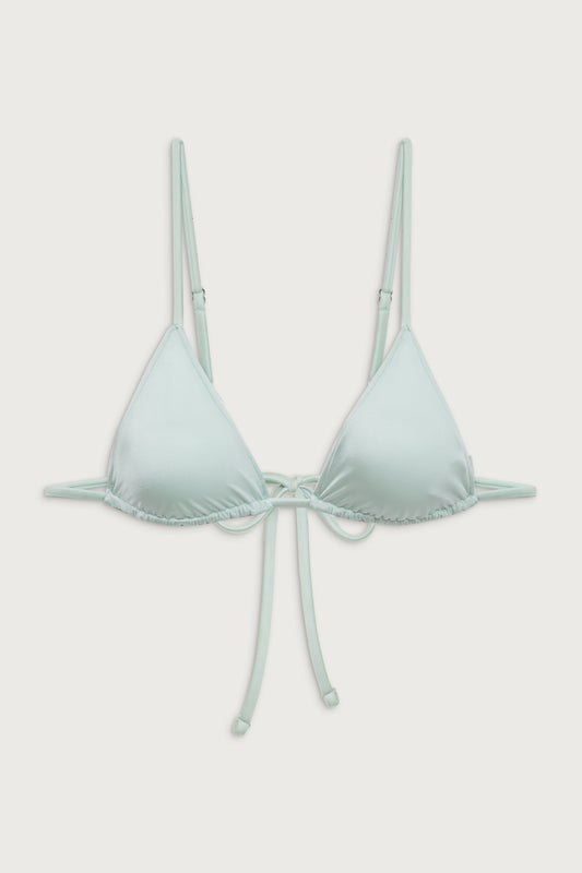 Lumia shine triangle bikini top pistachio by Frankies Bikinis 