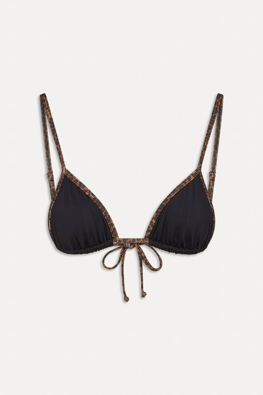 BELLA HADID Lumia Triangle Bikini Top Lucky Leopard by Frankies Bikinis 