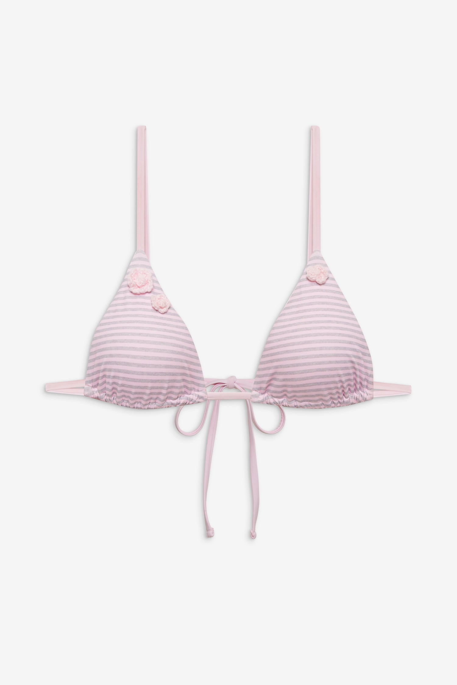 Lumia Triangle Bikini Top  Rosewater Stripe