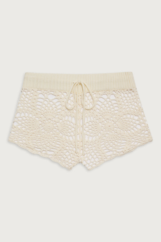 Lyla crochet mini short white by Frankies Bikinis 