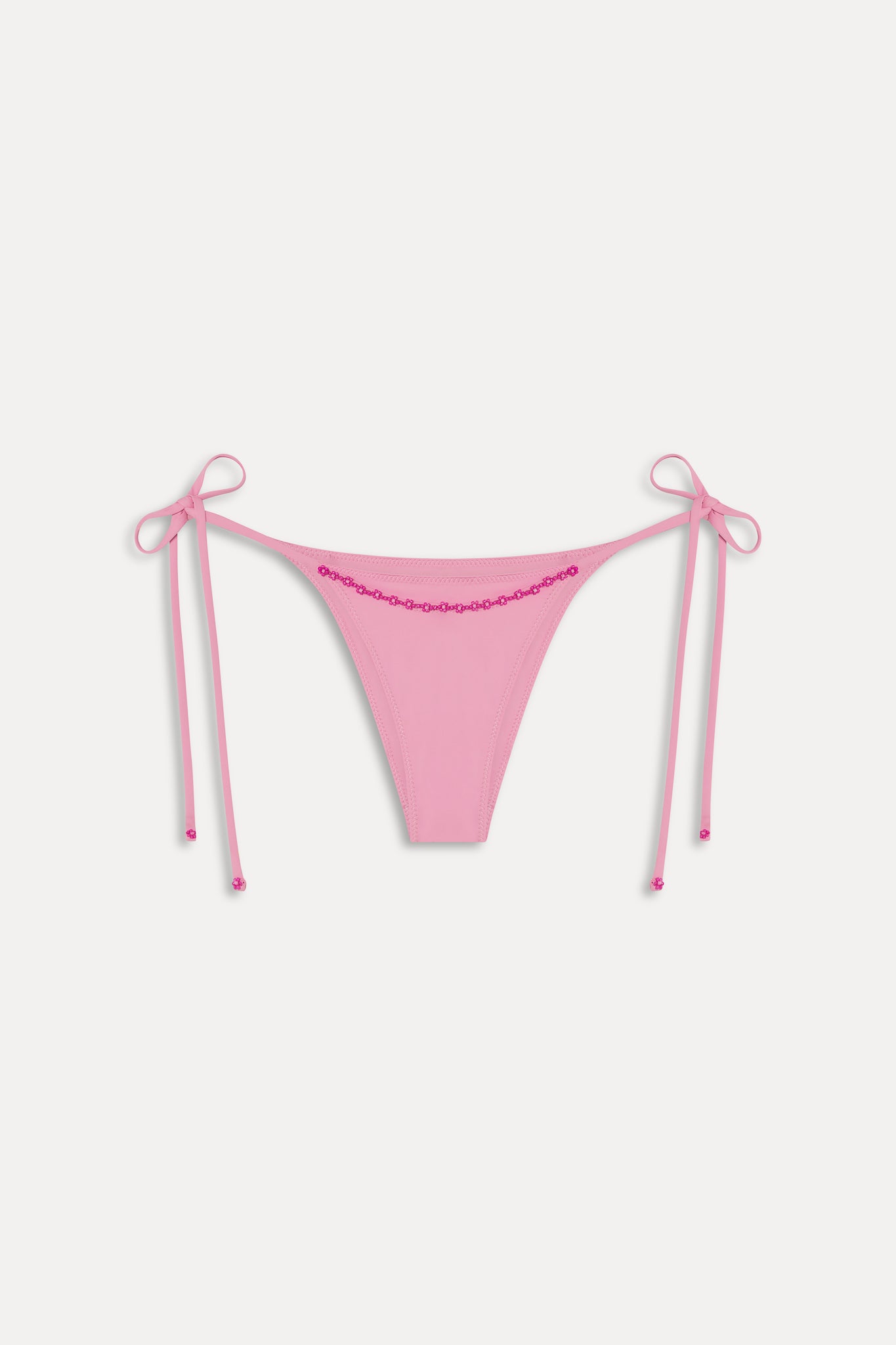Mackenzie Cheeky Beaded Bikini Bottom  Pastel Pink