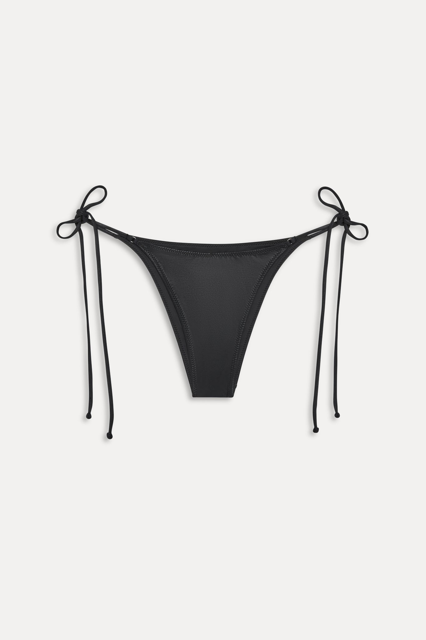 x KHY Mackenzie Metallic String Bikini Bottom  Black Chrome