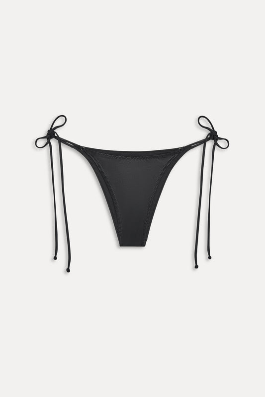 x KHY Mackenzie Metallic String Bikini Bottom - Black Chrome by Frankies Bikinis 