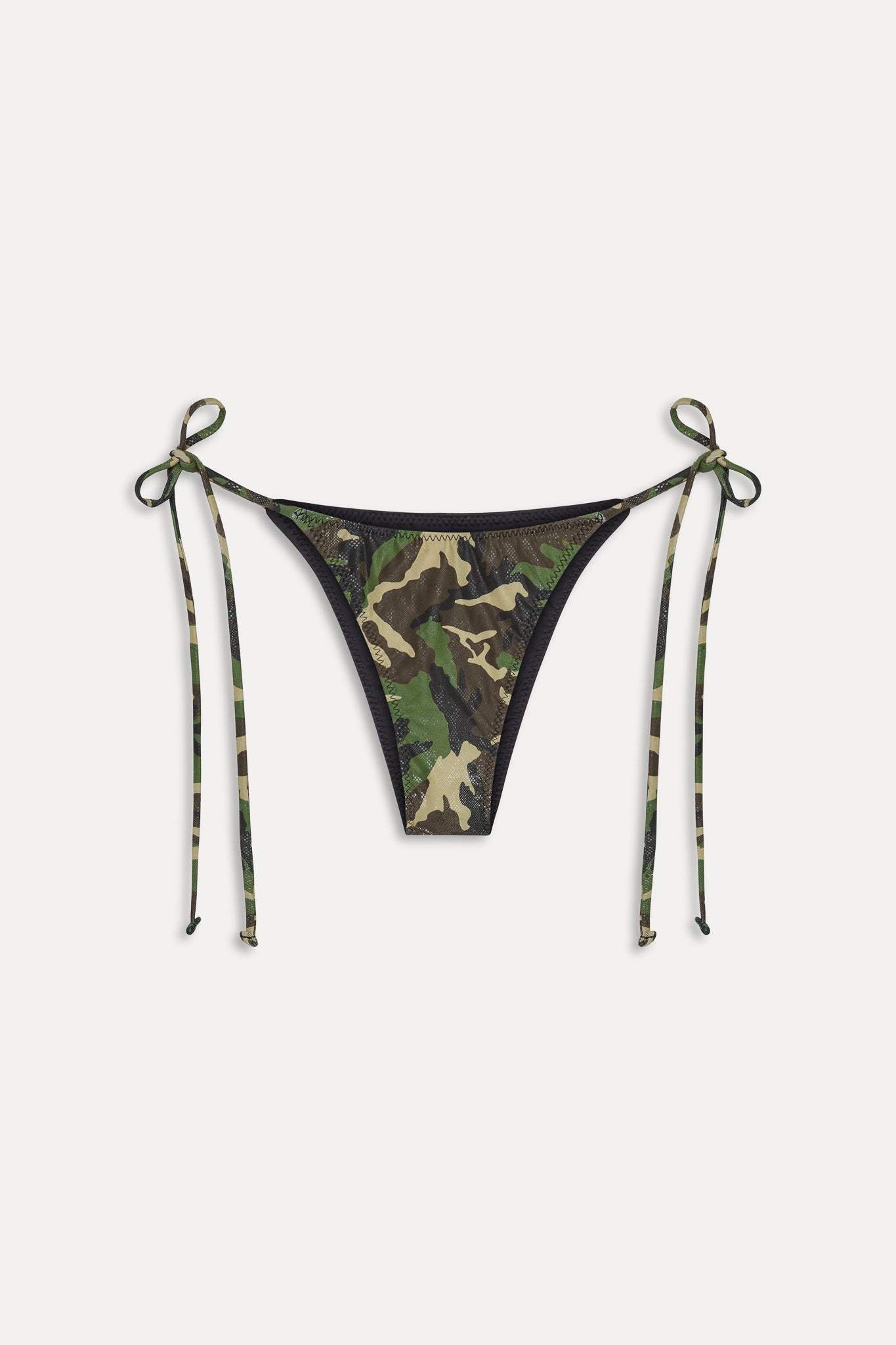 x KHY Mackenzie Foil String Bikini Bottom  Camo