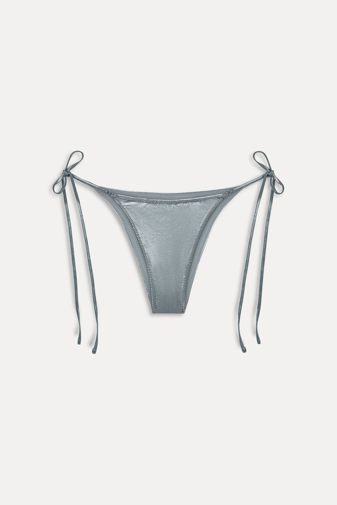 x KHY Mackenzie Metallic String Bikini Bottom  Chrome