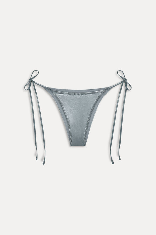 x KHY Mackenzie Metallic String Bikini Bottom - Chrome by Frankies Bikinis 