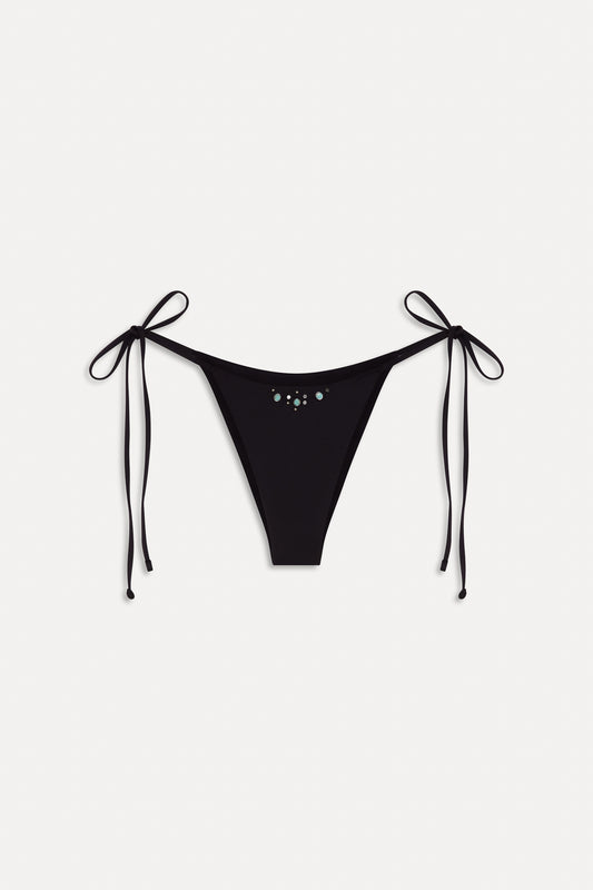 BELLA HADID Mackenzie String Bikini Bottom Lone Star Black by Frankies Bikinis 