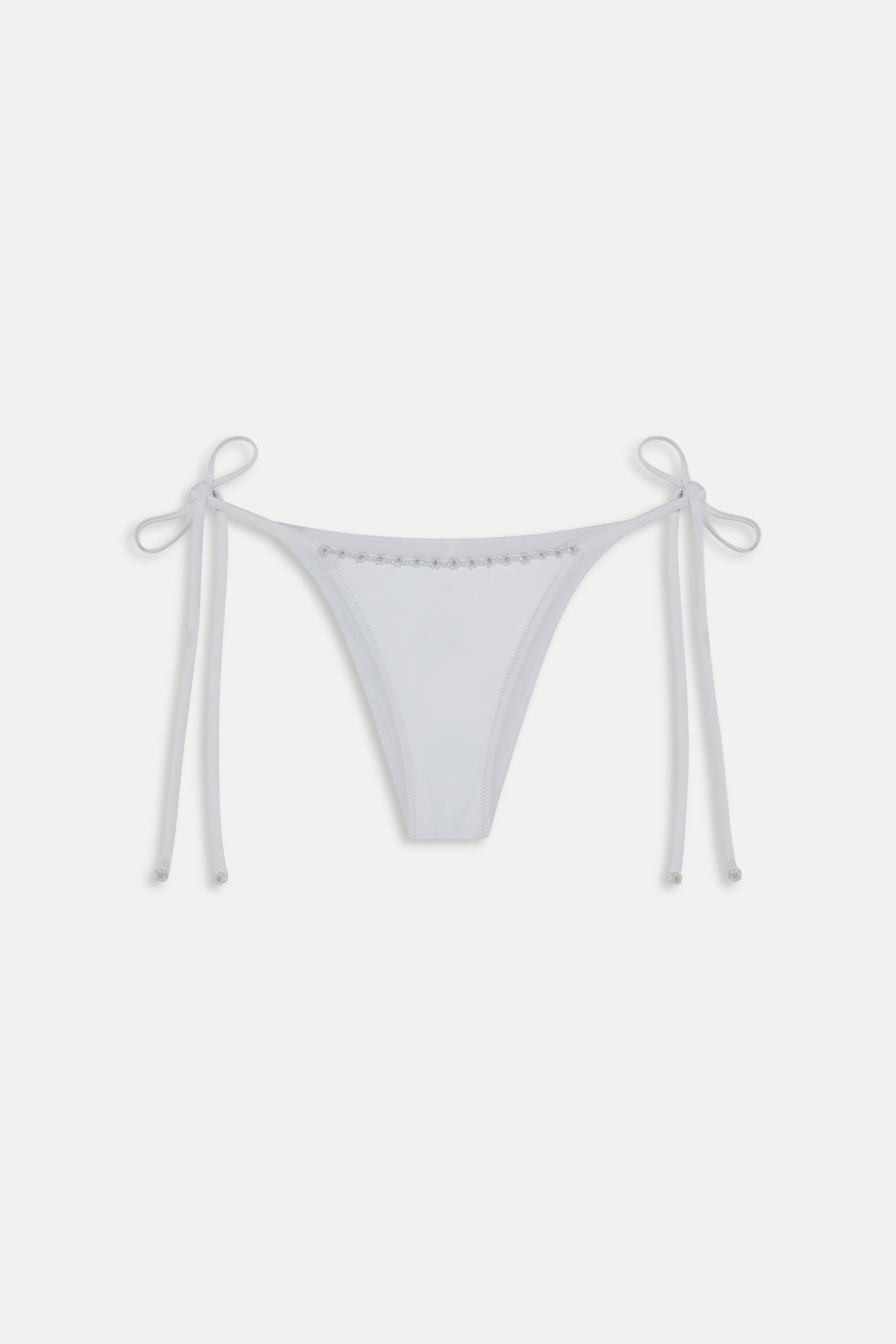 Mackenzie Beaded Cheeky Bikini Bottom  Optic White