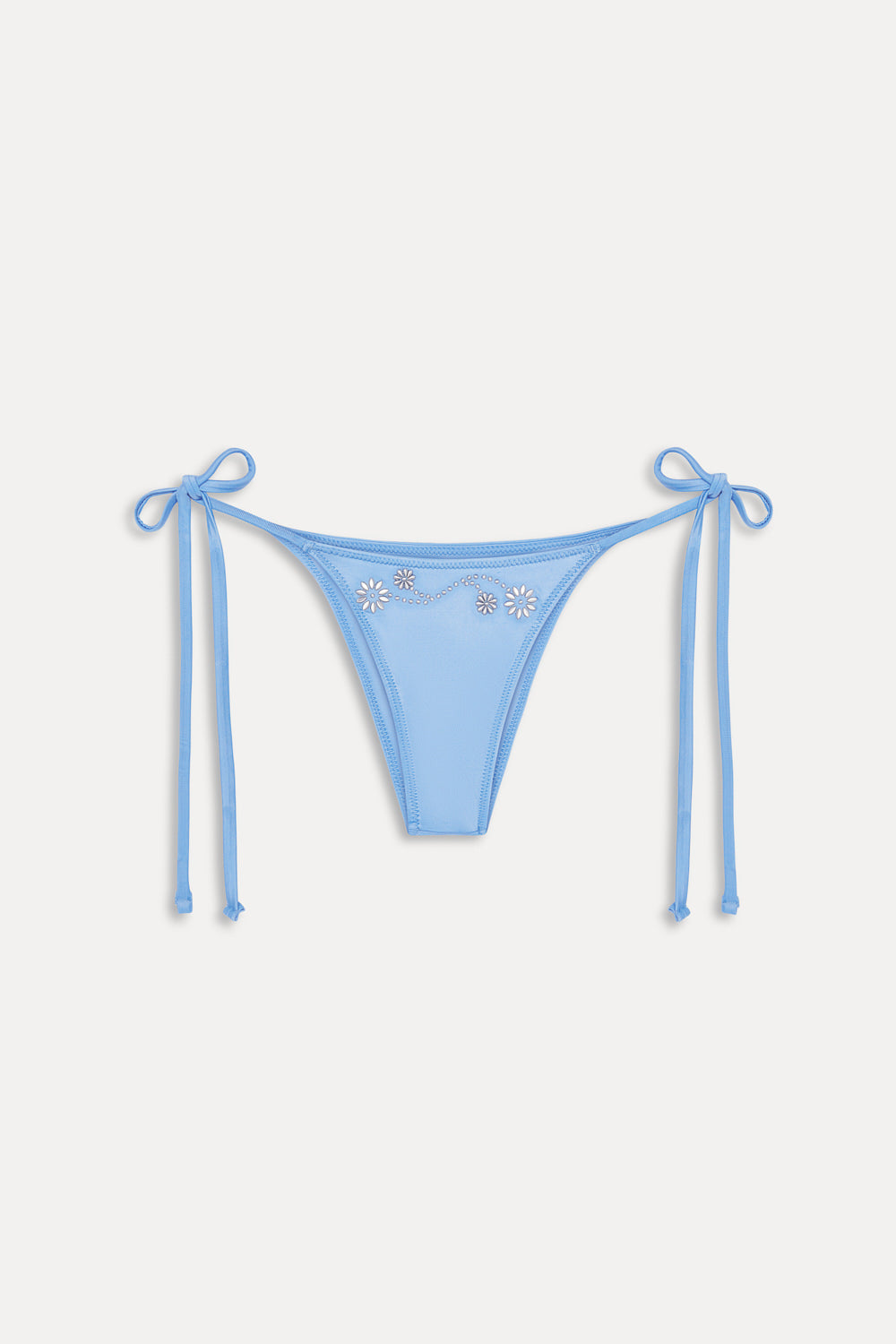 Mackenzie Satin Cheeky Bikini Bottom  Sunflower Sky