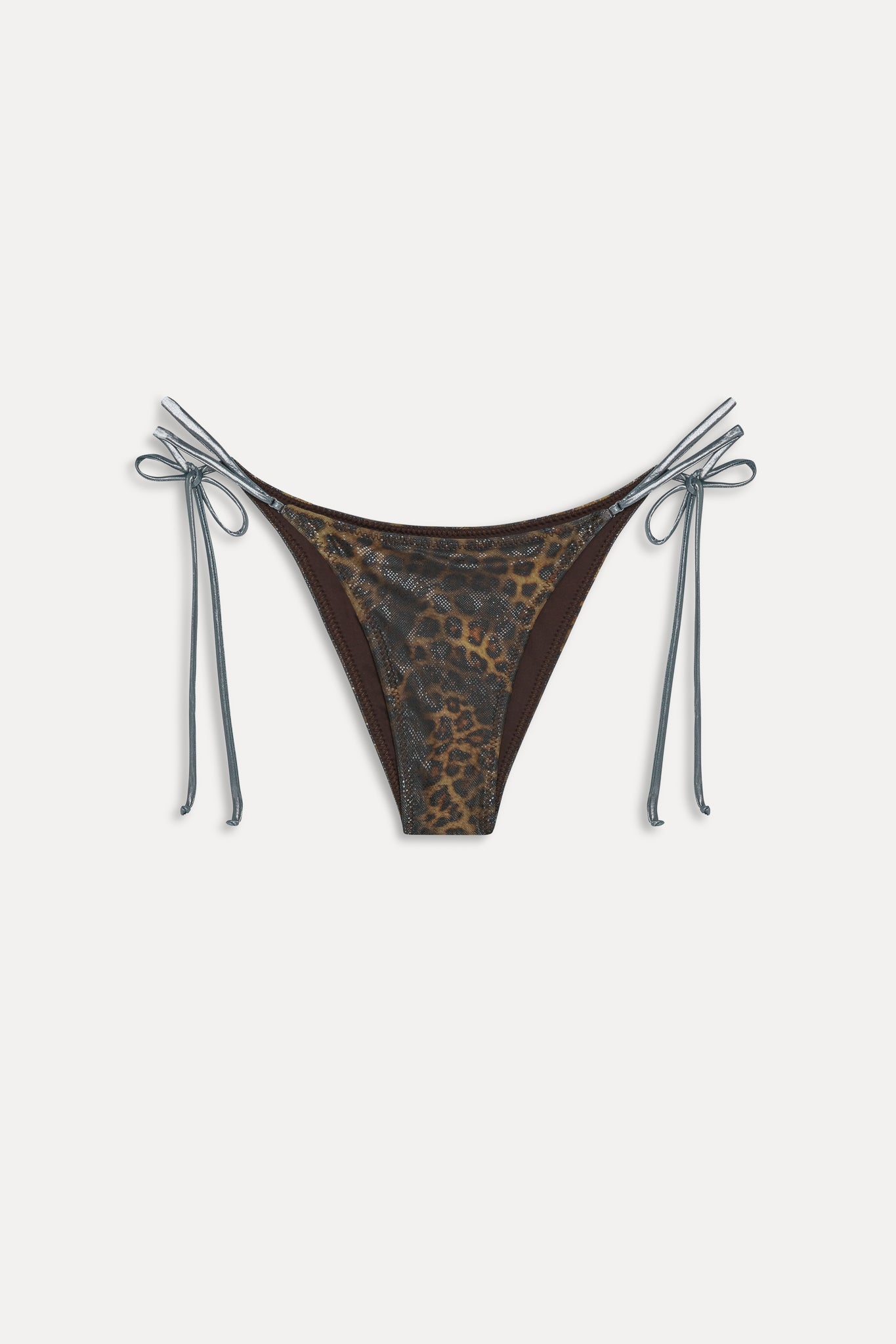 x KHY Mackenzie Foil String Bikini Bottom  Vintage Leopard