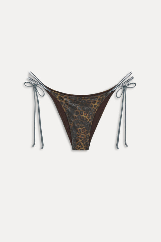 x KHY Mackenzie Foil String Bikini Bottom - Vintage Leopard by Frankies Bikinis 