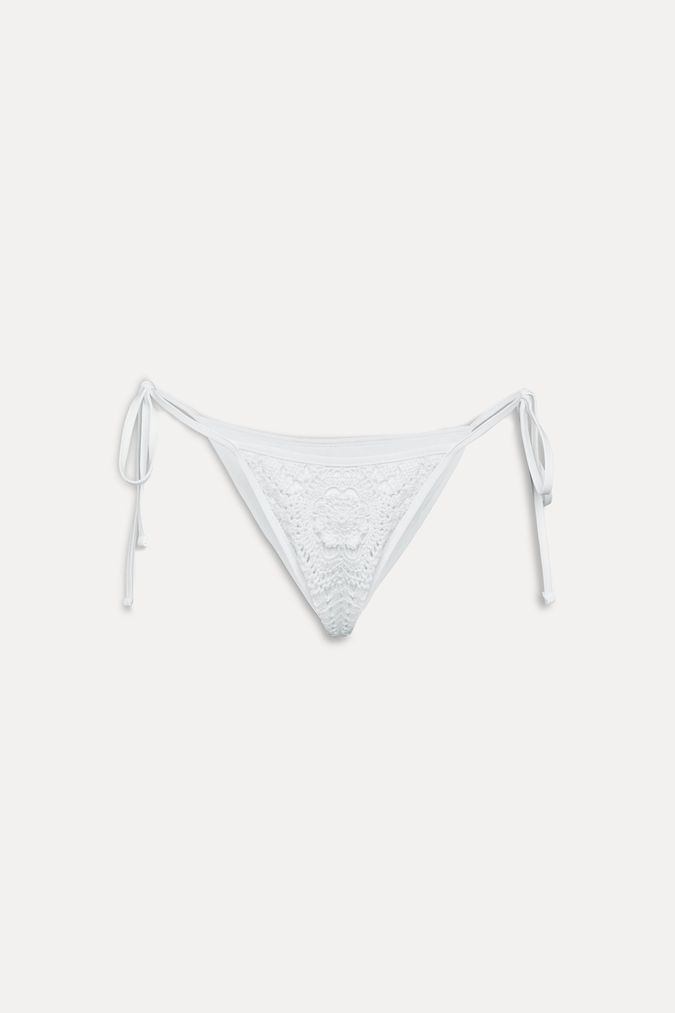 Mackenzie Crochet String Bikini Bottom  White