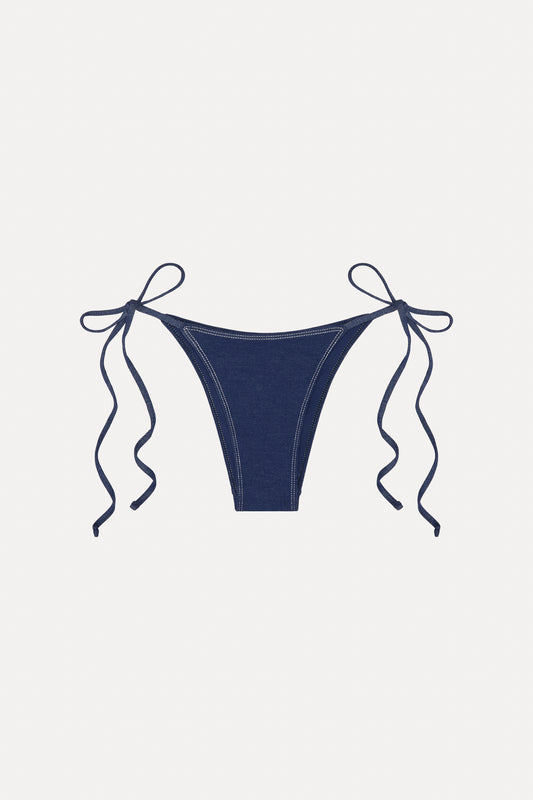 BELLA HADID Mackenzie String Bikini Bottom Summer Denim by Frankies Bikinis 