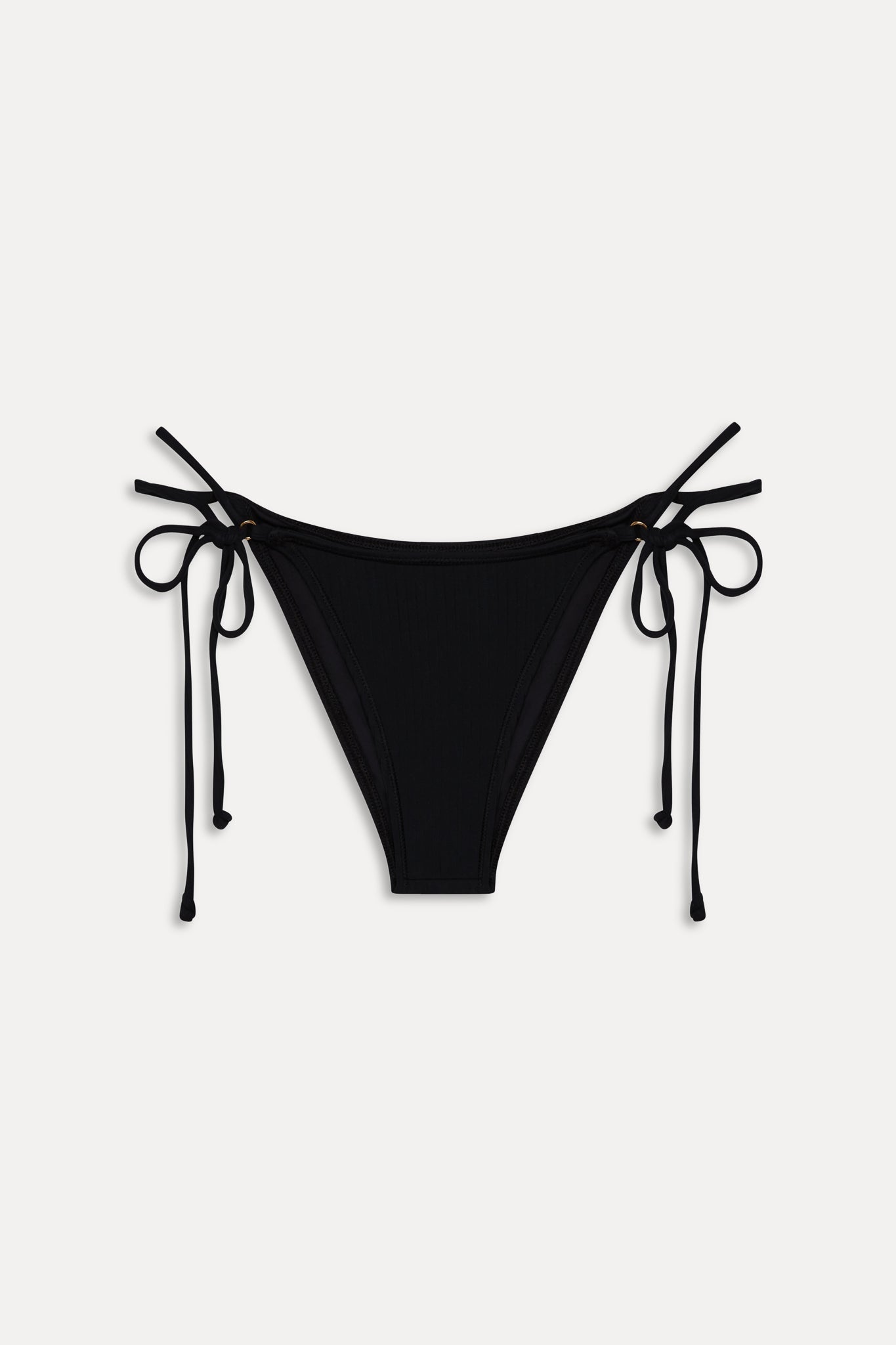 Mackenzie Cheeky Ribbed Bikini Bottom  Black