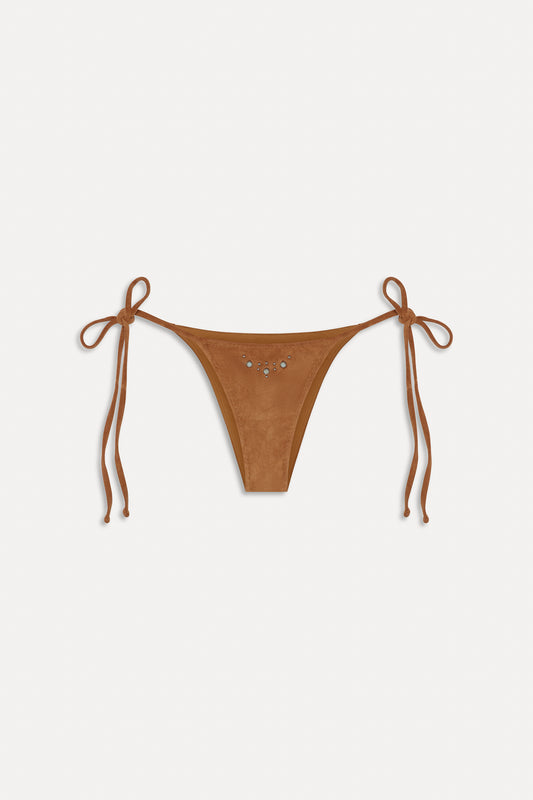 BELLA HADID Mackenzie String Bikini Bottom-Sunkissed Suede by Frankies Bikinis 