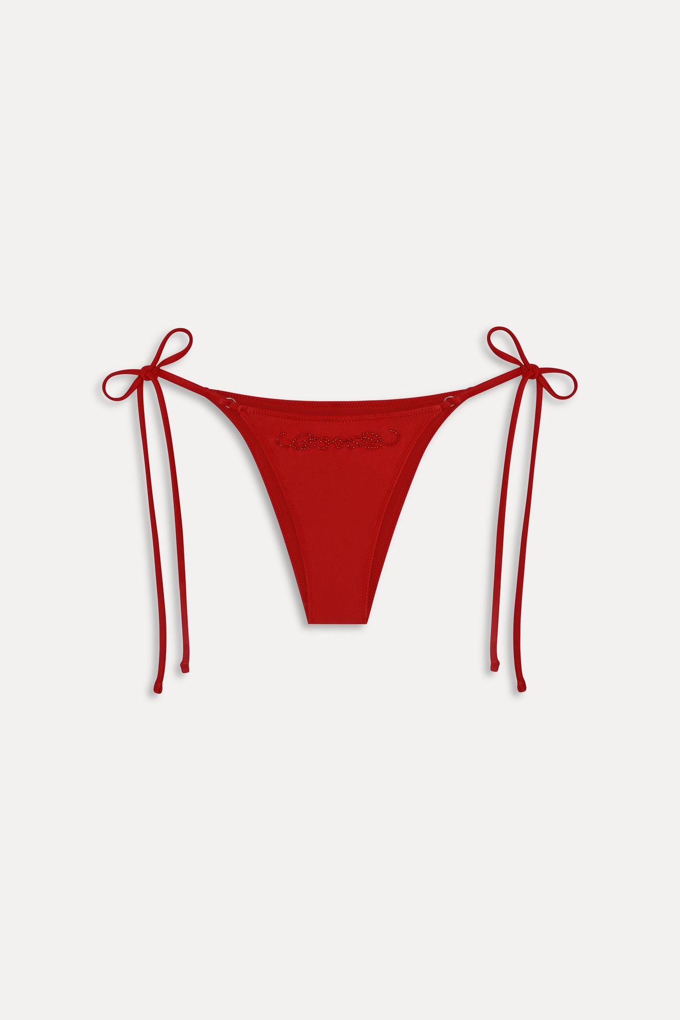 x JENNIE Mackenzie Beaded Bikini Bottom  Classic Red