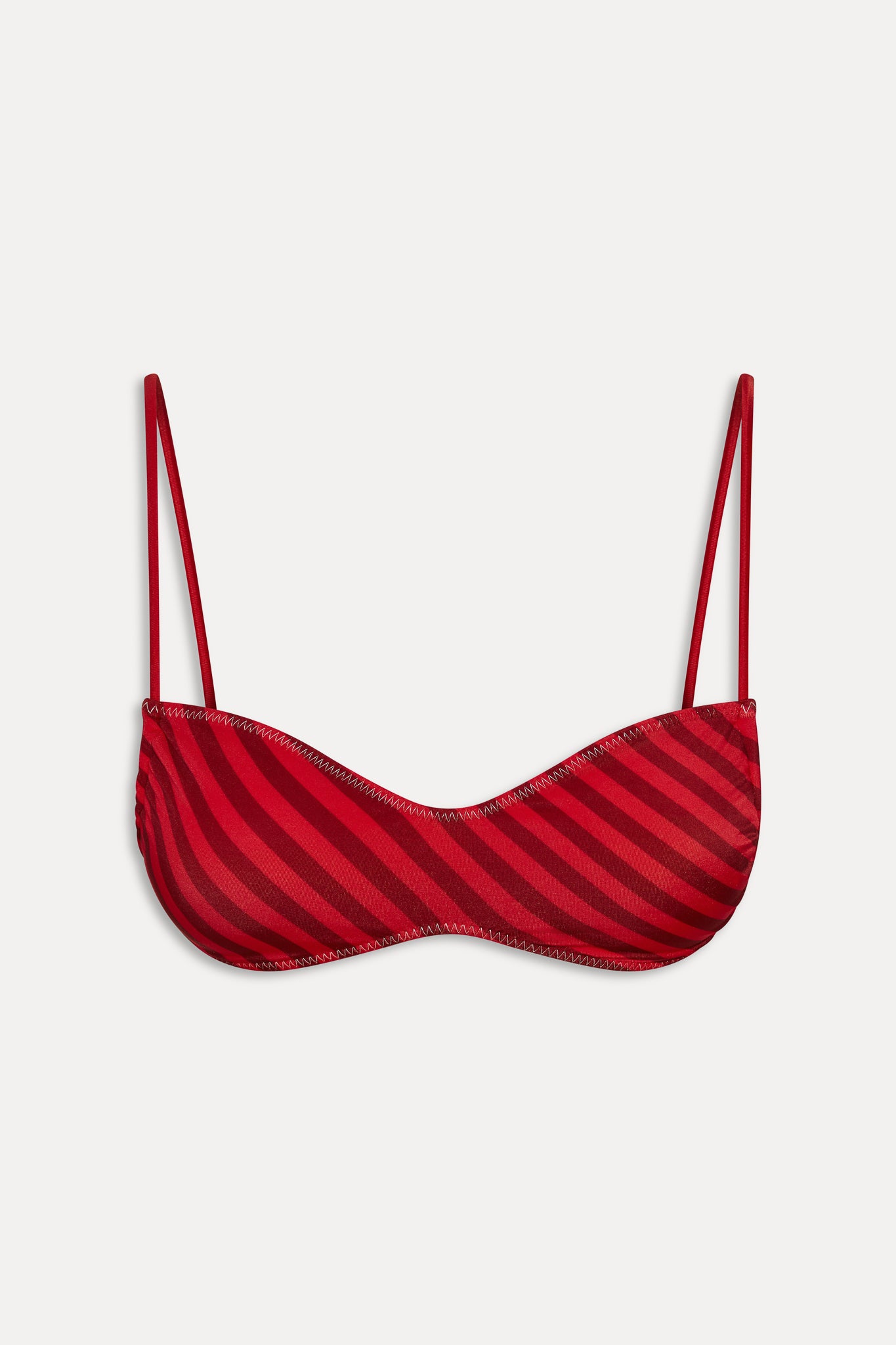 x JENNIE Magnolia Satin Bikini Top  Spring Stripe